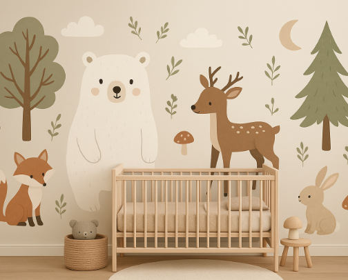 Woodland Theme Nursery! cover photo collage