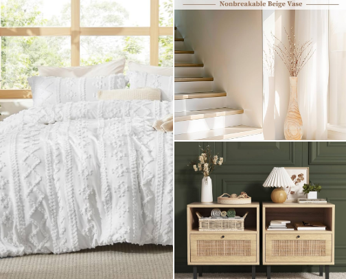 Online bedroom makeover cover photo collage