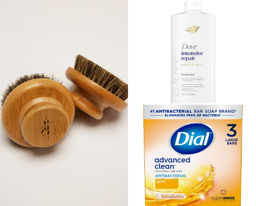 Must have shower essentials cover photo collage