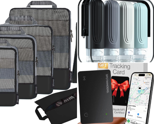 The Stress-Free Travel Edit: Practical Organizers for Packing, Protecting and Finding Everything cover photo collage