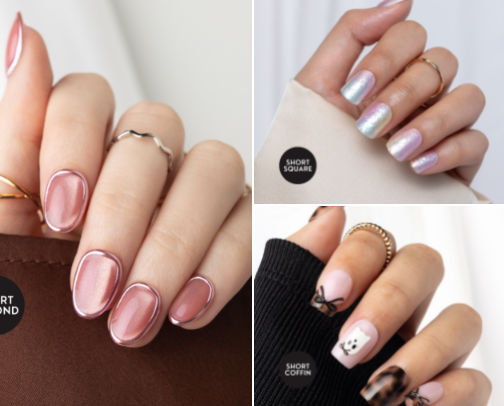 Short press on nails that are so cute you won't be able to stop staring at them 🤩 cover photo collage