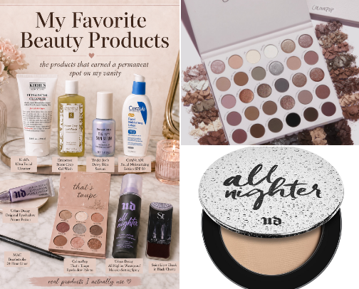 My Favorite Beauty Products cover photo collage