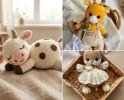 rekomendasi cute crochet animal handmade cover photo collage