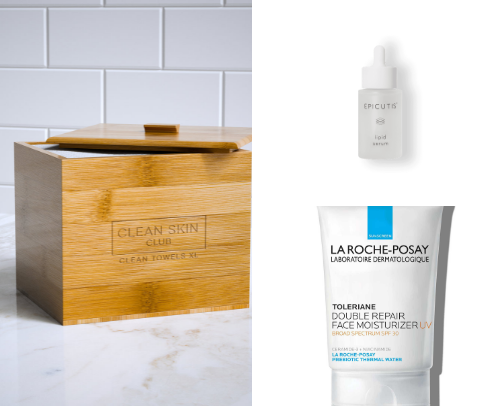 my acne prone skincare recs! cover photo collage