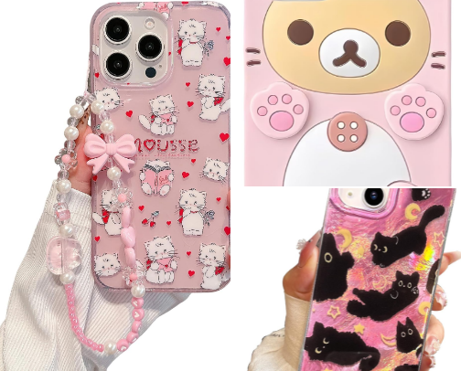 Kawaii Pink iPhone Cases cover photo collage