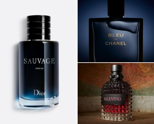 men perfumes cover photo collage