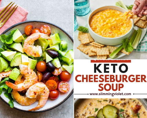 Keto and low carb recipes cover photo collage