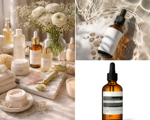 🩷The Luxury Glow: Professional High-End Skincare🩷 cover photo collage
