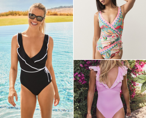 Swimsuits for the "Not So Hot MOM Bod" cover photo collage