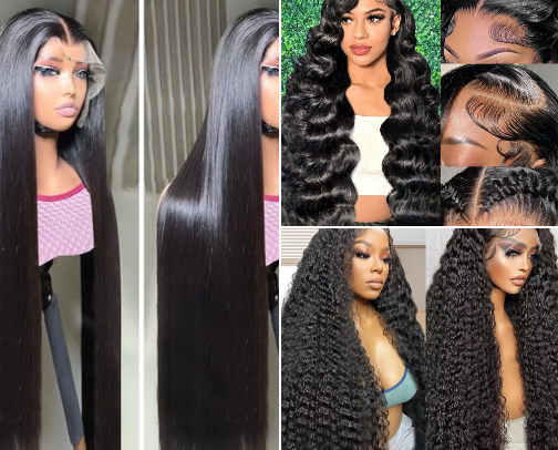 Human hair wigs cover photo collage