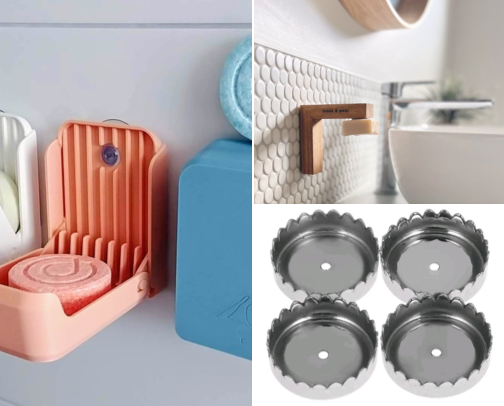 Bathroom Products That Fixed My Gross Soggy Soap and Cluttered Shower cover photo collage