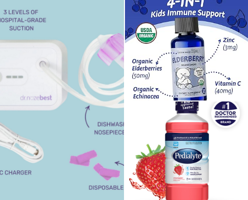 Must-haves when my toddler gets sick cover photo collage