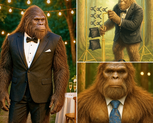 Sasquatch, Suits & Champagne cover photo collage