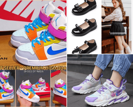 girls' children's shoes cover photo collage
