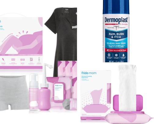 Postpartum essentials from a postpartum nurse cover photo collage