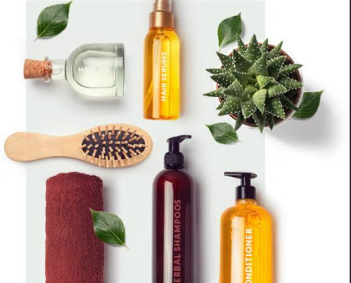 Hair care products cover photo collage