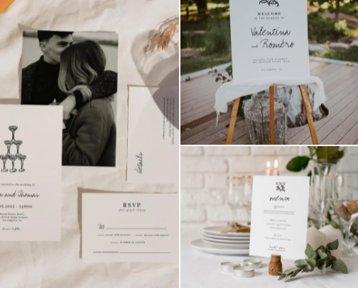 Minimalist Modern Wedding cover photo collage