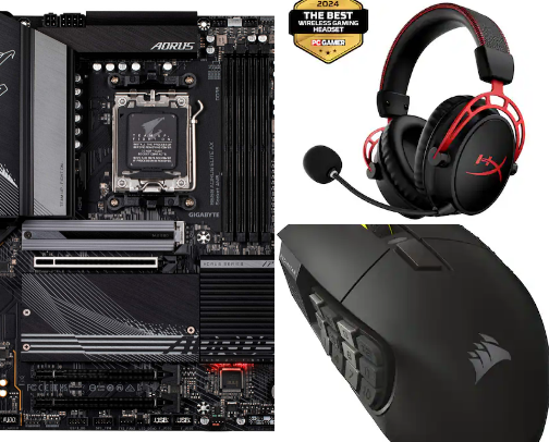 TECH PC parts/ for gaming cover photo collage