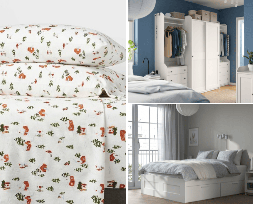 sheets for your cozy room and IKEA founds! cover photo collage