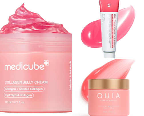 Collagen jelly creams for plump, bouncy, dewy skin cover photo collage