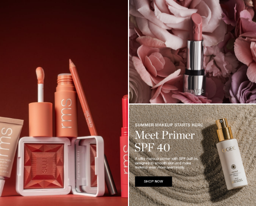 Vegan makeup cover photo collage