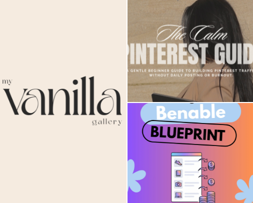 Build Pinterest Income Without Burnout (Digital Products & Faceless Marketing) cover photo collage