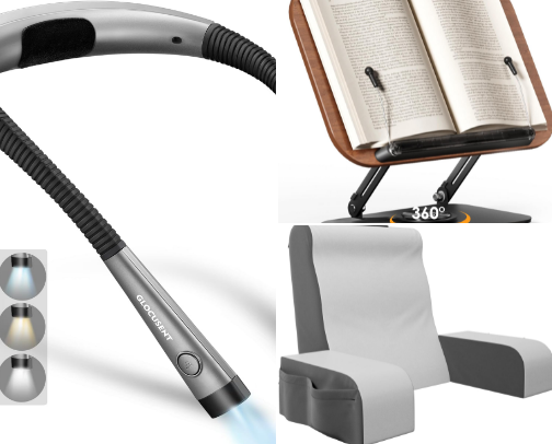 This affordable stuff is perfect for night reading. cover photo collage