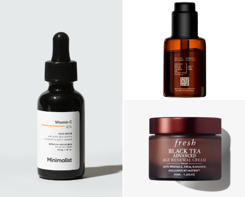 Serum and face cream cover photo collage