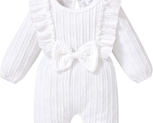 Happy Town Newborn Baby Girl Summer Clothes Infant Linen Romper Ruffle Sleeve Baby Girl Jumpsuit Outfits cover photo collage