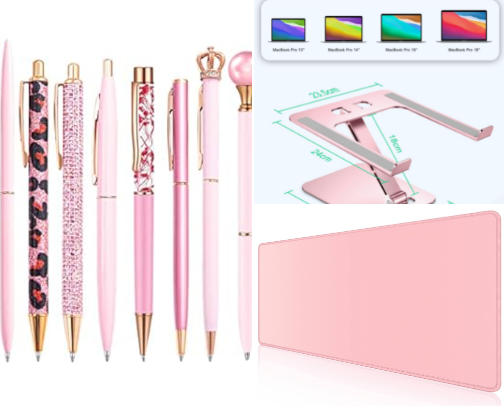 From Blah to Blush💗 Pink Desk Aesthetic & Office Essentials That Make 9–5 Prettier🌸 Amazon Finds cover photo collage