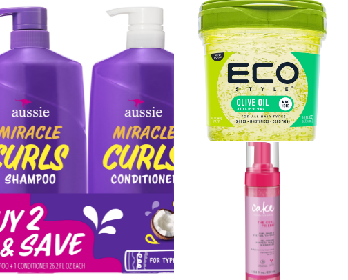 wavy/curly hair products cover photo collage