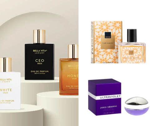 Affordable scents cover photo collage