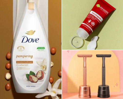 My go-to body care products cover photo collage