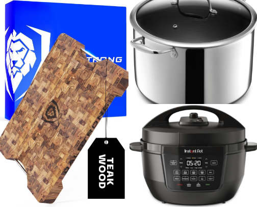 Items for my new dream in-my-home-kitchen cooking show 🤣🫶🏻 cover photo collage