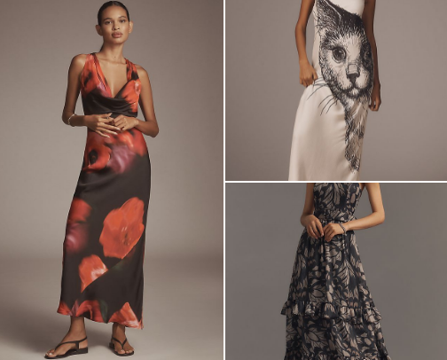 Unique upscale dresses cover photo collage