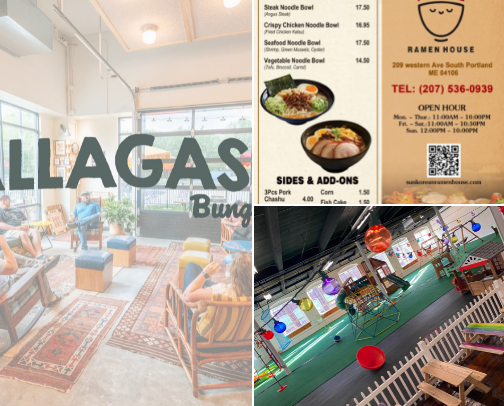 Best kid friendly places to eat and sometimes play in Saco area. (Biddeford-Portland) cover photo collage