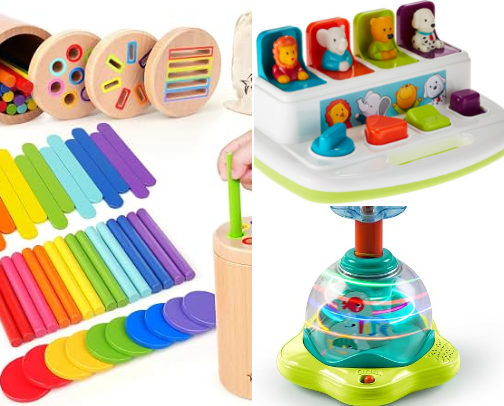 Cause & effect toys for toddlers cover photo collage
