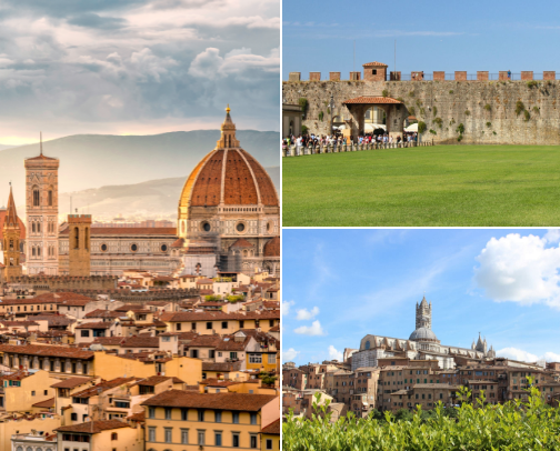 The most beautiful italian cities to visit. cover photo collage
