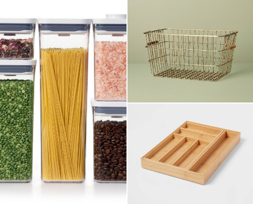 Pretty Kitchen Organization for Counters, Cabinets & Pantry cover photo collage