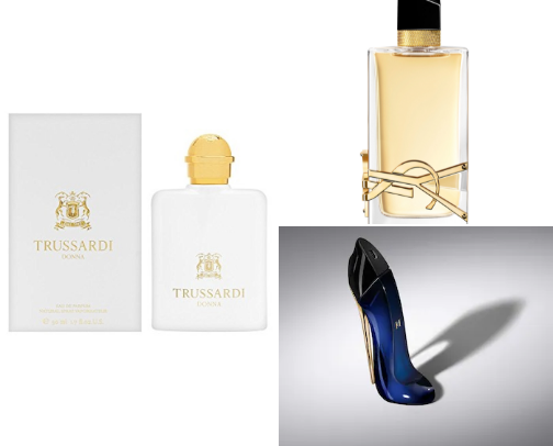 Women parfumes cover photo collage