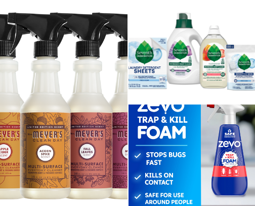 Household cleaners cover photo collage