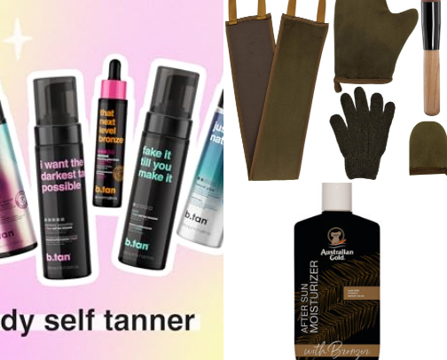Tanning goodies!! cover photo collage
