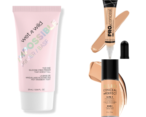 Baddie on a budget, full face makeup products ✨ cover photo collage