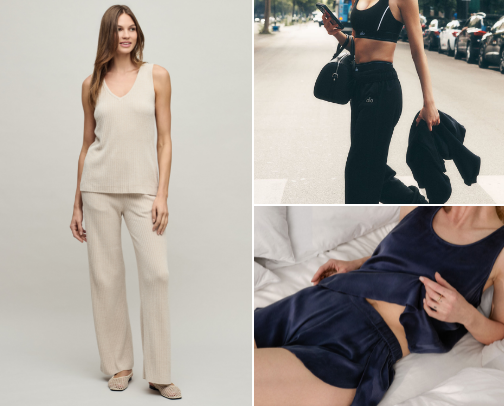 Stop Wearing Stained College T-Shirts to Work From Home: 10 "That Girl" Loungewear Sets That Actually Make You Look Expensive on Zoom cover photo collage