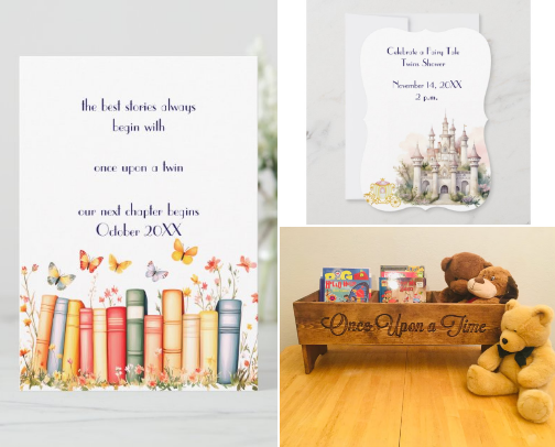 Once Upon a Twin Baby Shower Ideas cover photo collage