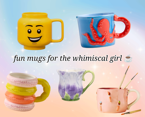 mugs for some morning whimsy ✨ cover photo collage