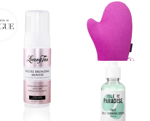 My favorite tanning products cover photo collage