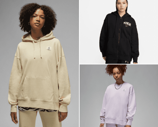 Clothes (Nike and Jordan hoodies under 100$) cover photo collage