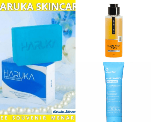 Facewash n skincare cover photo collage