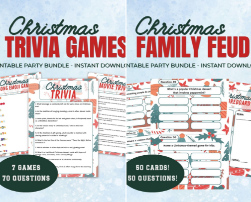 Instant download Christmas games cover photo collage